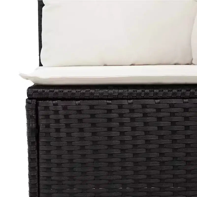 vidaXL Salon de jardin noir en résine tressée Grand salon de jardin modulable