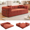 MooxvMoo 79 Modular Sectional Sofa Bed Convertible, Pudding Floor Sofa, Compression Sleeper for Living Room Bedroom, Orange
