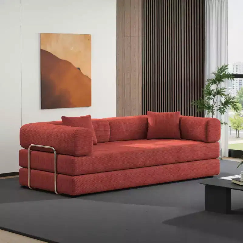 MooxvMoo 79 Canapé Modulable Convertible, Canapé de Sol Pudding, Lit Pliant pour Salon Chambre, Orange