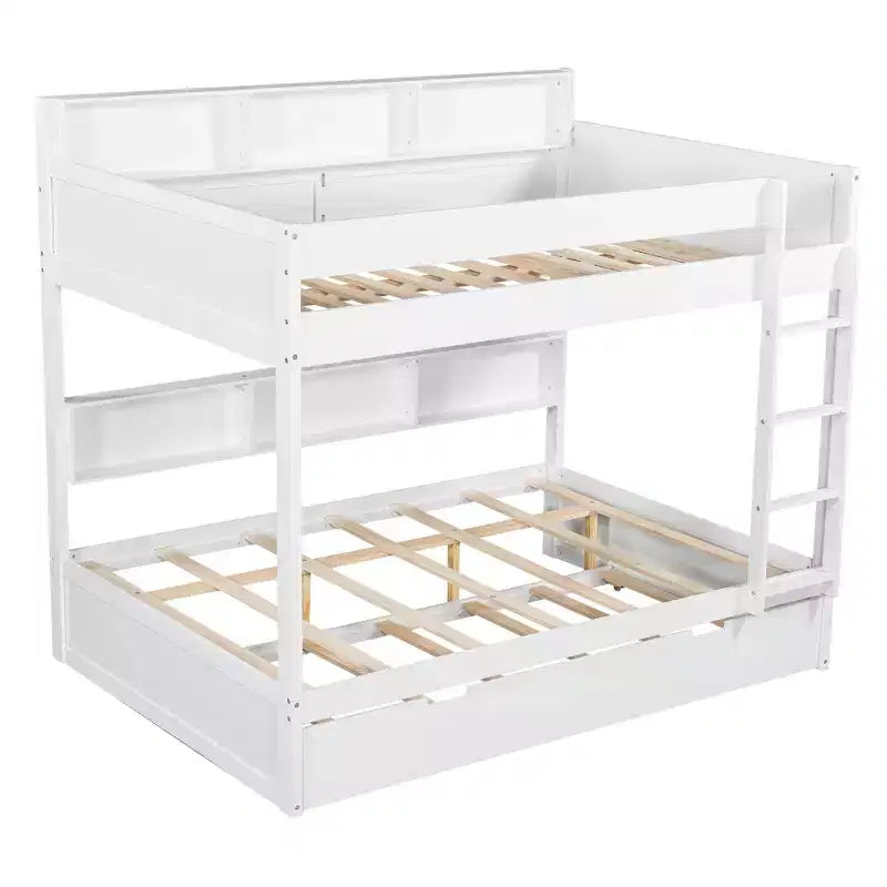 Luxystar Lit superposé double moderne avec étagères et lit gigogne