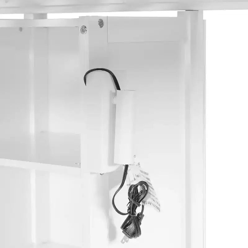 Luxystar Lit superposé double sur double avec bureau intégré, bibliothèque et lumières