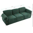 GDFStudio Khalid Canapé modulable moderne à 3 places en bois et fer, rembourré en chenille, avec dossier fendu