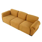 GDFStudio Khalid Canapé modulable moderne à 3 places en bois et fer, rembourré en chenille, avec dossier fendu