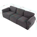 GDFStudio Khalid Canapé modulable moderne à 3 places en bois et fer, rembourré en chenille, avec dossier fendu