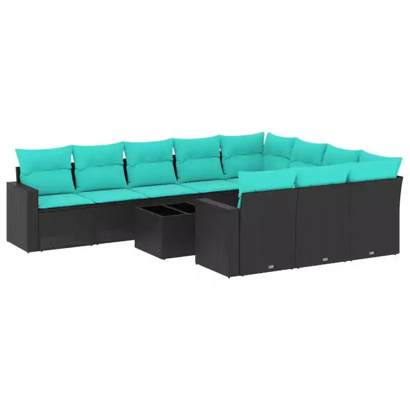 vidaXL Outdoor Sofa Set Solid Acacia Wood and Polyester Natural