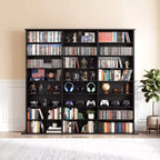 Meuble de rangement pour médias VEVOR, étagère DVD à 8 niveaux, organisateur de rangement multimédia 142 x 22 x 130 cm pour CD, DVD, livres et jeux, noir