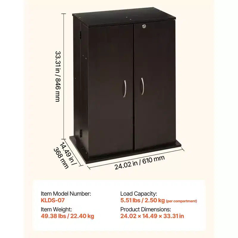 Meuble de rangement multimédia VEVOR, étagère à DVD 4 niveaux, organisateur de rangement multimédia de 61 x 36,8 x 84,6 cm pour CD, DVD, livres, jeux, marron
