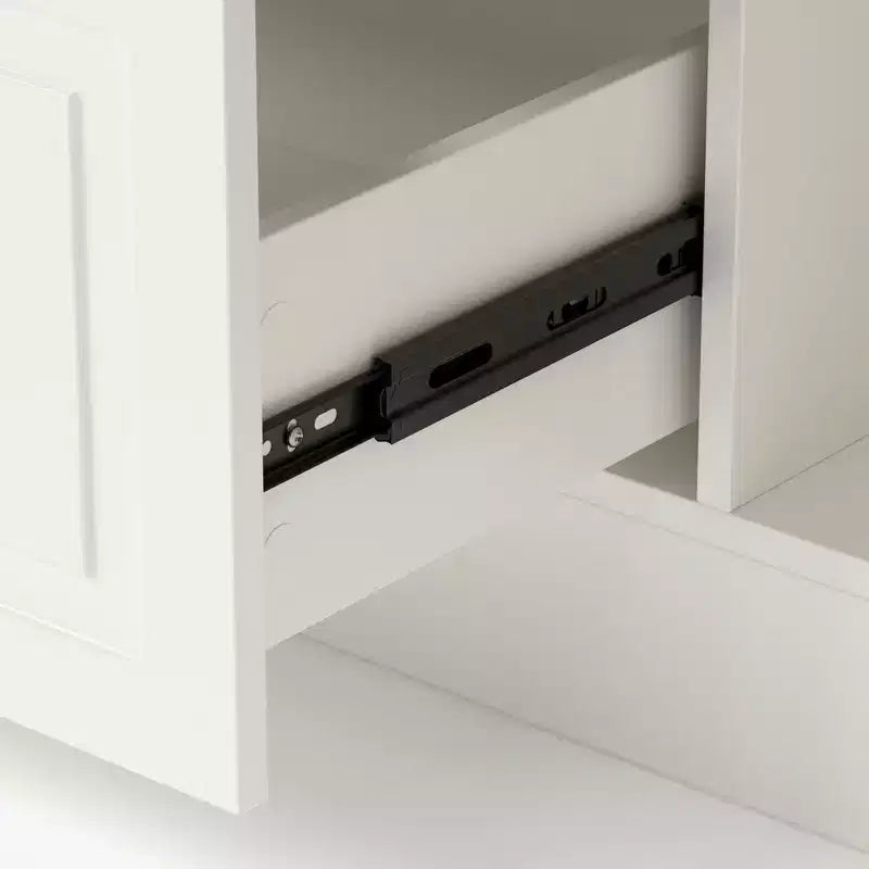 Homsee Îlot de cuisine 2-en-1 blanc avec table Surface imitation pierre, Rangement multi-tiroirs, Prises de courant et Facile à nettoyer