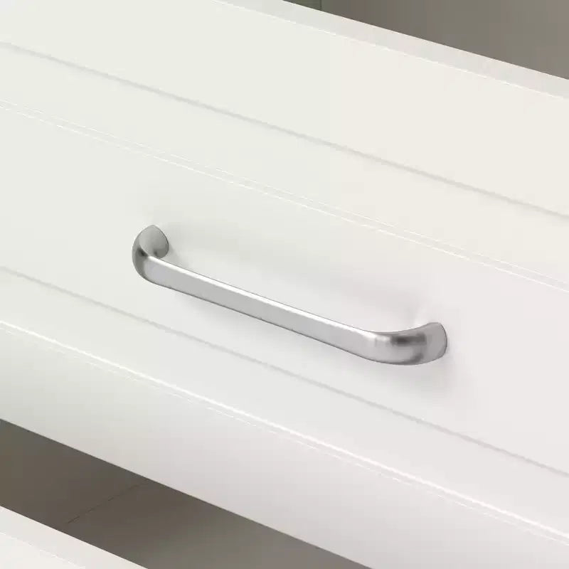 Homsee Îlot de cuisine 2-en-1 blanc avec table Surface imitation pierre, Rangement multi-tiroirs, Prises de courant et Facile à nettoyer