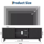 Meuble TV moderne de 63 pouces, noir, centre de divertissement avec étagère réglable, table console TV, montage facile, pour salon, chambre à coucher