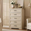 Dresser For Bedroom,5 Drawer Dressers Chests of Drawers,Modern Tall Dresser, Wood Drawer Chest Storage Cabinet for Living Room, Hallway, Entryway