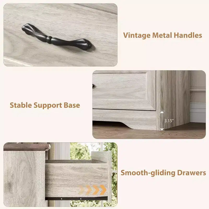Commode de chambre à coucher, commode à 5 tiroirs, commode haute moderne, meuble de rangement à tiroirs en bois pour salon, couloir, entrée