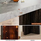 Table de bar rectangulaire moderne 55 en faux marbre, hauteur comptoir - Table de salle à manger haute pour cuisine et salon - Table de pub ou îlot de cuisine