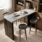 Table de bar rectangulaire moderne 55 en faux marbre, hauteur comptoir - Table de salle à manger haute pour cuisine et salon - Table de pub ou îlot de cuisine