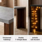 Table de bar rectangulaire moderne 55 en faux marbre, hauteur comptoir - Table de salle à manger haute pour cuisine et salon - Table de pub ou îlot de cuisine