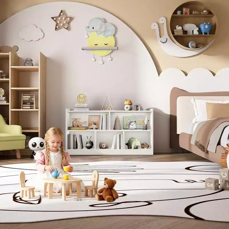 Meuble de rangement pour enfants en bois avec 5 sections, bibliothèque Montessori et organisateur de jouets pour crèche, salle de jeux, salle de classe et chambre à coucher