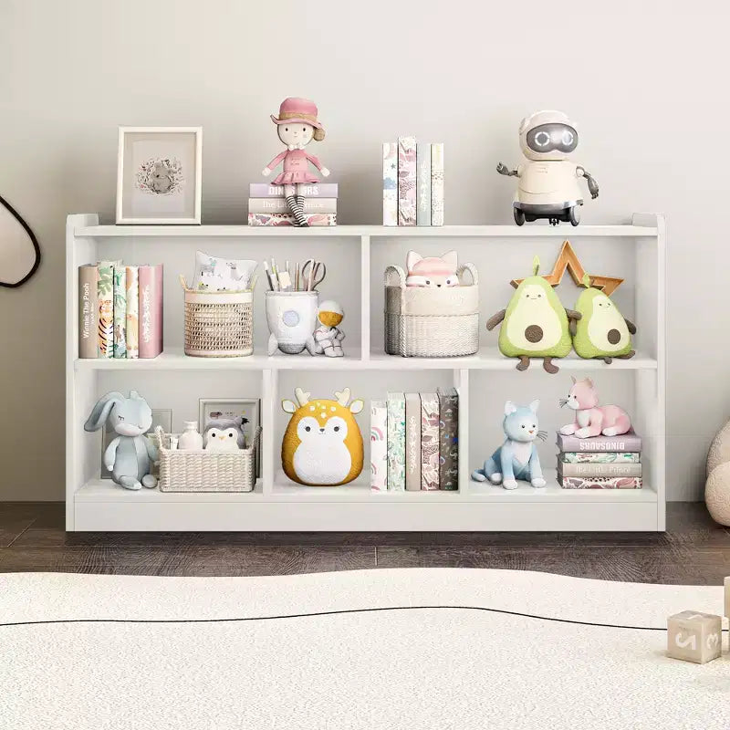 Meuble de rangement pour enfants en bois avec 5 sections, bibliothèque Montessori et organisateur de jouets pour crèche, salle de jeux, salle de classe et chambre à coucher