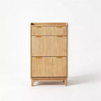 Meuble à chaussures fin cannelé pour entrée, organiseur d'entrée moderne et étroit avec 2 portes, étagères réglables, solution de rangement compacte pour la maison