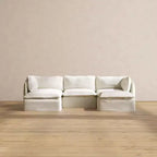 Canapé modulaire lavable en U 3 places Anabei | Assise Deluxe+ et oreiller Cloud