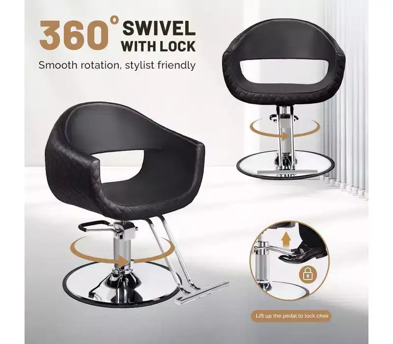 Fauteuil de salon de coiffure Karl Home avec motif de losanges saisissant et assise extra large