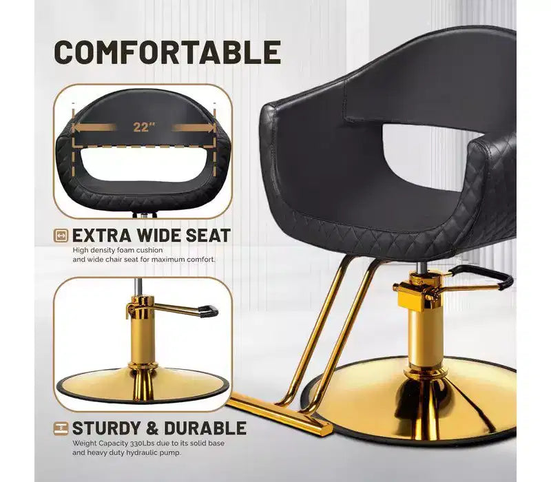Fauteuil de salon de coiffure Karl Home avec motif de losanges saisissant et assise extra large