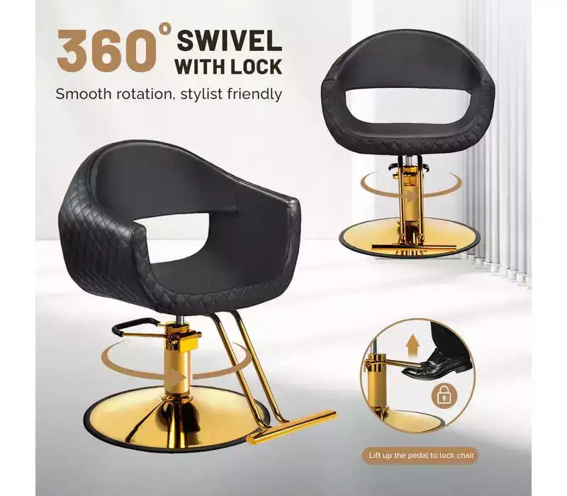 Fauteuil de salon de coiffure Karl Home avec motif de losanges saisissant et assise extra large