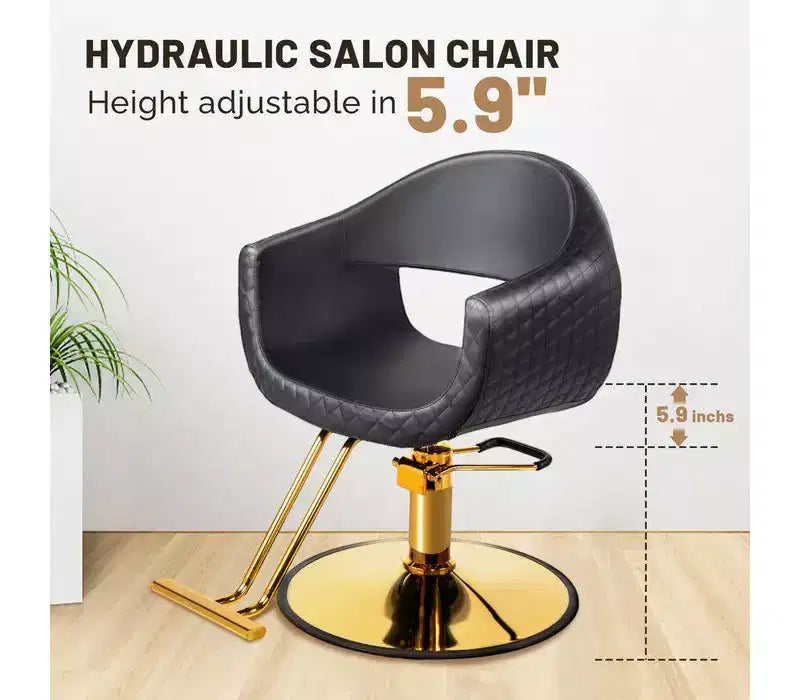 Fauteuil de salon de coiffure Karl Home avec motif de losanges saisissant et assise extra large