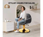 Fauteuil de salon de coiffure Karl Home avec motif de losanges saisissant et assise extra large