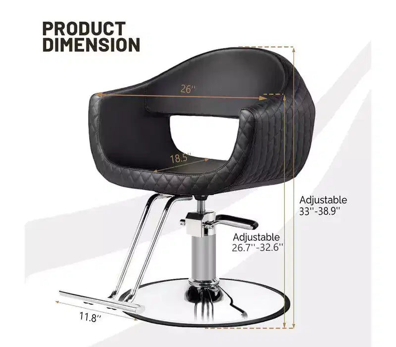 Fauteuil de salon de coiffure Karl Home avec motif de losanges saisissant et assise extra large