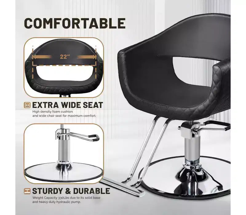 Fauteuil de salon de coiffure Karl Home avec motif de losanges saisissant et assise extra large