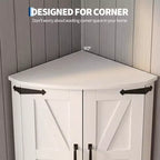 COZONY Meuble d'angle de ferme 65" avec portes et étagères réglables, Armoire de rangement d'angle haute pour cuisine et salon