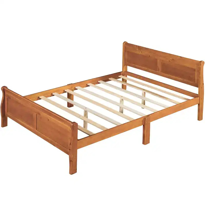 Lit plateforme moderne en bois pleine grandeur avec tête de lit Luxystar