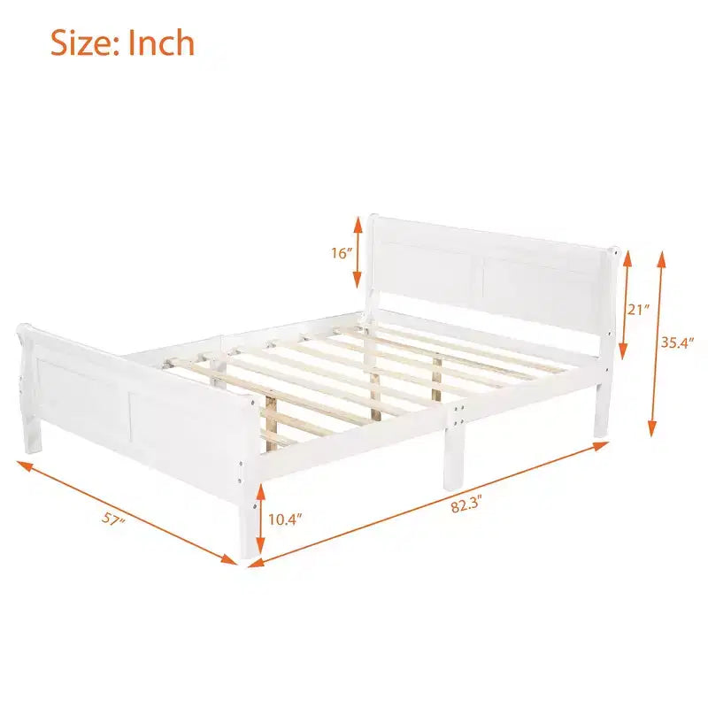 Lit plateforme moderne en bois pleine grandeur avec tête de lit Luxystar