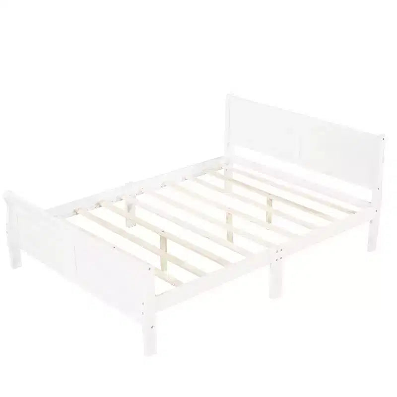 Lit plateforme moderne en bois pleine grandeur avec tête de lit Luxystar