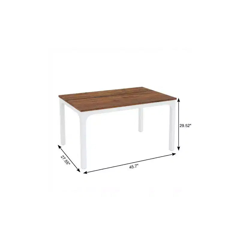 HomeRoots Table de salle à manger 46 en bois et fer marron et blanc