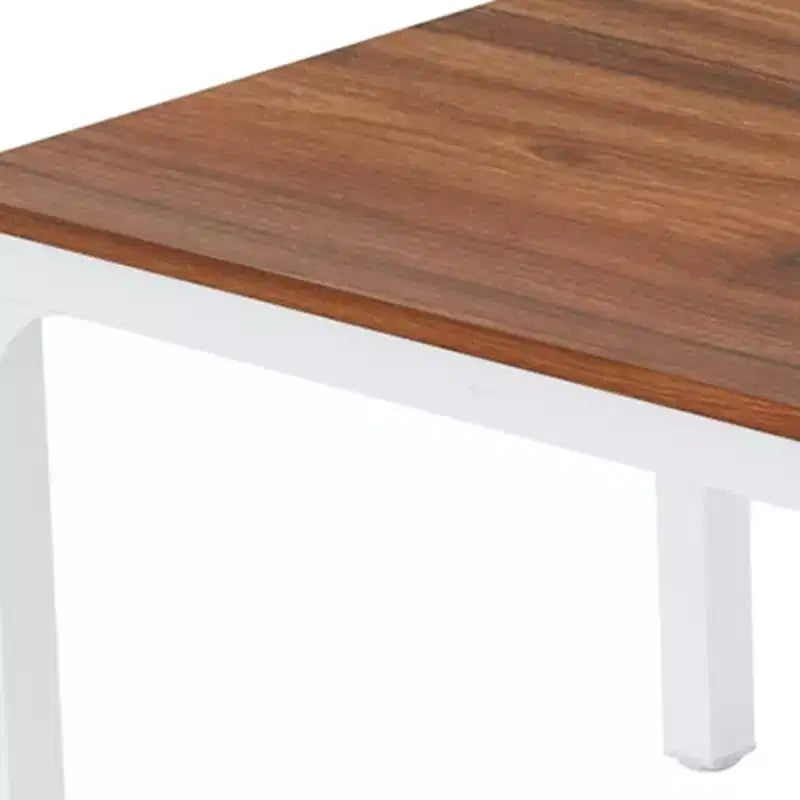 HomeRoots Table de salle à manger 46 en bois et fer marron et blanc