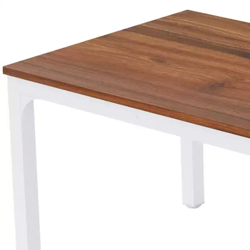 HomeRoots Table de salle à manger 46 en bois et fer marron et blanc