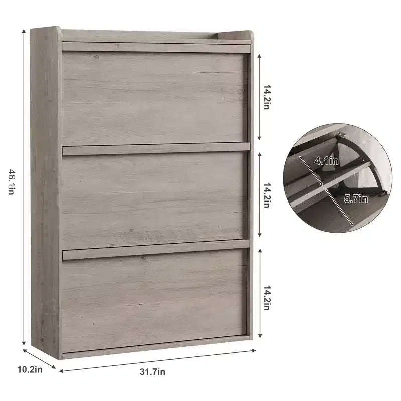 Meuble à Chaussures Moderne en Bois, Étagères Réglables, Range-Chaussures Autonome et Discret, Peu Encombrant, pour la Maison, le Couloir