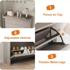 Meuble à Chaussures Moderne en Bois, Étagères Réglables, Range-Chaussures Autonome et Discret, Peu Encombrant, pour la Maison, le Couloir