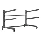VEVOR Kayak Storage Rack for 2 Kayaks, Holds 175 lbs, Heavy Duty Adjustable Freestanding Stand with Lockable Wheels, Black