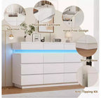 Commode en bois de 59 po avec 12 tiroirs – commode moderne pour chambre à coucher, salon, couloir et entrée
