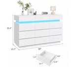 Commode en bois de 59 po avec 12 tiroirs – commode moderne pour chambre à coucher, salon, couloir et entrée
