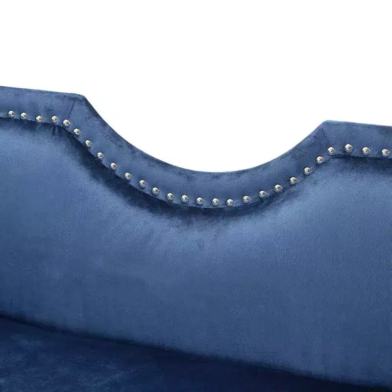 Banc en Velours Whisen 134,6 cm avec Accoudoirs Roulés, Accents de Rivets, Siège Rembourré Minimaliste de Pied de Lit, 2 Coussins, Rembourrage en Mousse Haute Densité