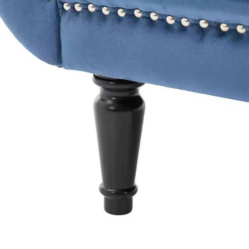 Banc en Velours Whisen 134,6 cm avec Accoudoirs Roulés, Accents de Rivets, Siège Rembourré Minimaliste de Pied de Lit, 2 Coussins, Rembourrage en Mousse Haute Densité