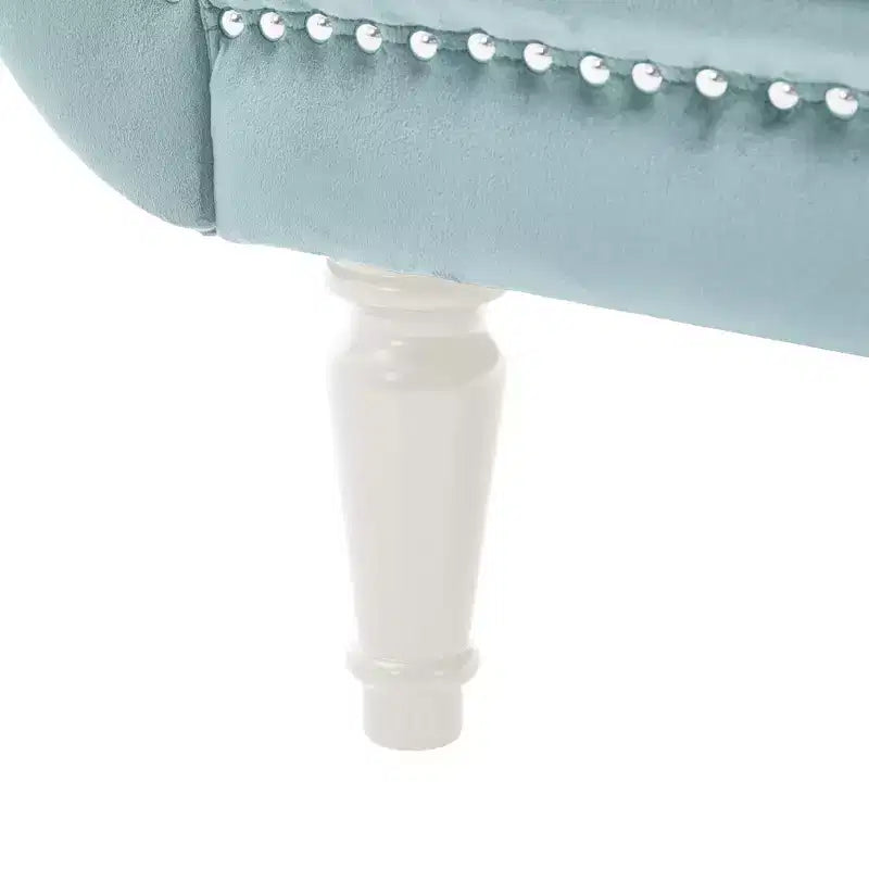 Banc en Velours Whisen 134,6 cm avec Accoudoirs Roulés, Accents de Rivets, Siège Rembourré Minimaliste de Pied de Lit, 2 Coussins, Rembourrage en Mousse Haute Densité