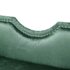 Banc en Velours Whisen 134,6 cm avec Accoudoirs Roulés, Accents de Rivets, Siège Rembourré Minimaliste de Pied de Lit, 2 Coussins, Rembourrage en Mousse Haute Densité