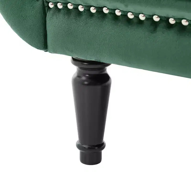 Banc en Velours Whisen 134,6 cm avec Accoudoirs Roulés, Accents de Rivets, Siège Rembourré Minimaliste de Pied de Lit, 2 Coussins, Rembourrage en Mousse Haute Densité