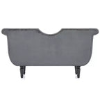 Banc en Velours Whisen 134,6 cm avec Accoudoirs Roulés, Accents de Rivets, Siège Rembourré Minimaliste de Pied de Lit, 2 Coussins, Rembourrage en Mousse Haute Densité