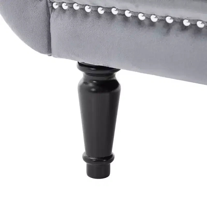 Banc en Velours Whisen 134,6 cm avec Accoudoirs Roulés, Accents de Rivets, Siège Rembourré Minimaliste de Pied de Lit, 2 Coussins, Rembourrage en Mousse Haute Densité