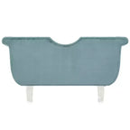 Banc en Velours Whisen 134,6 cm avec Accoudoirs Roulés, Accents de Rivets, Siège Rembourré Minimaliste de Pied de Lit, 2 Coussins, Rembourrage en Mousse Haute Densité